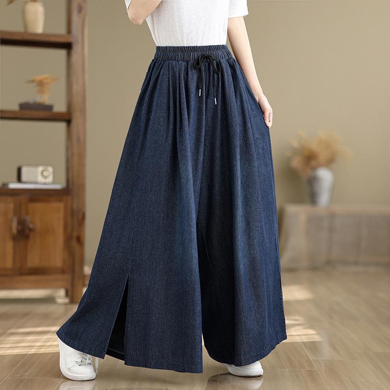 синие брюки с высокой талией и широкими штанинами женские летние однотонные повседневные джинсовые брюки женские с разрезом свободные джинсы 3XL синий
синие брюки с высокой талией и широкими штанинами женские летние однотонные повседневные джинсовые брюки женские с разрезом свободные джинсы 3XL синий