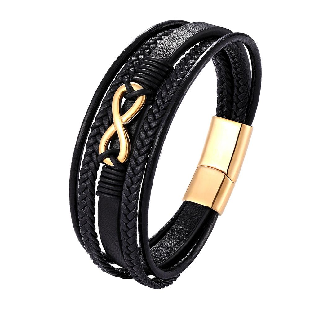 Classic Men Infinity Bracelet Woven Multilayer Braided Leather Bracelets For Women Black Stainless Steel Jewelry Gifts 19cm золотой
Classic Men Infinity Bracelet Woven Multilayer Braided Leather Bracelets For Women Black Stainless Steel Jewelry Gifts 19cm золотой
