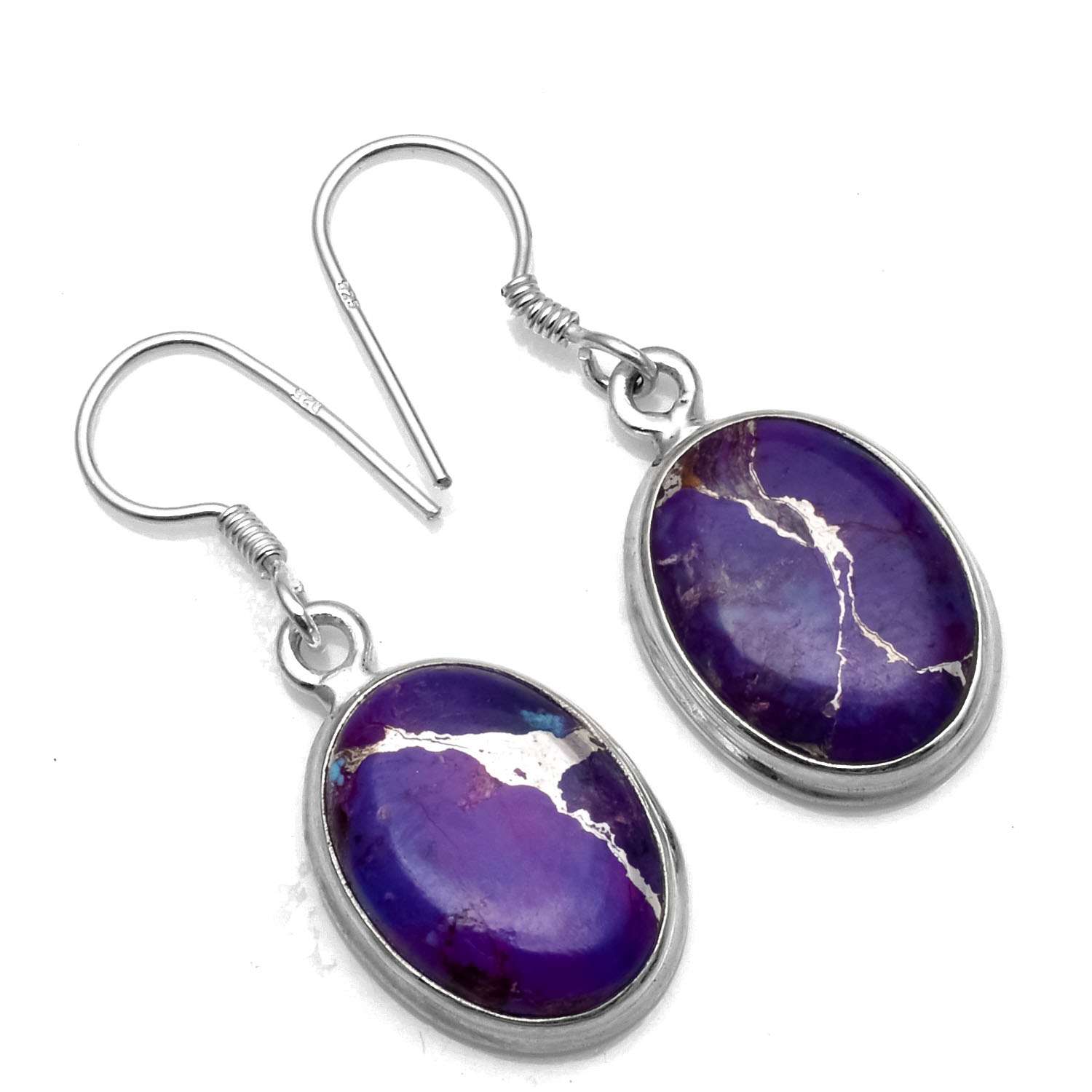 Purple Turquoise Gemstone Earrings Solid 925 Sterling Silver Handmade Earrings Jewelry Gift For Women And Girls E-1101
Purple Turquoise Gemstone Earrings Solid 925 Sterling Silver Handmade Earrings Jewelry Gift For Women And Girls E-1101