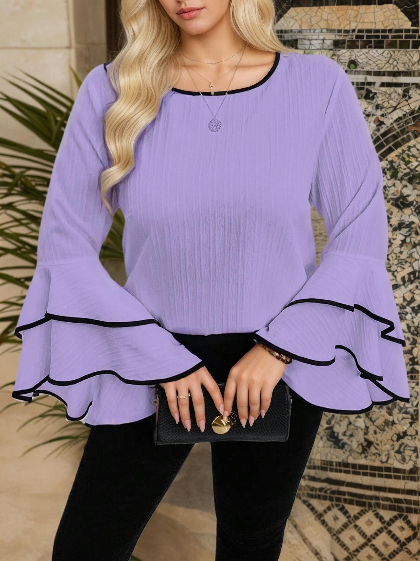 Fashionable Lady Temperament Design Large Flared Leaf Sleeve Top XL
Fashionable Lady Temperament Design Large Flared Leaf Sleeve Top XL