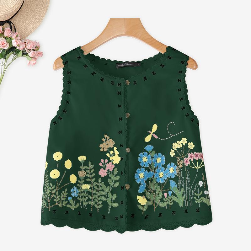 ZANZEA Женские летние повседневные майки без рукавов с круглым вырезом и принтом 5XL зелёный
ZANZEA Женские летние повседневные майки без рукавов с круглым вырезом и принтом 5XL зелёный