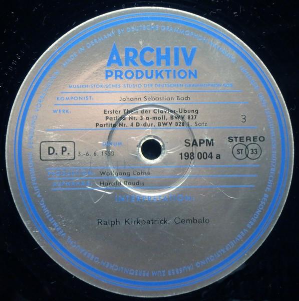 LP Record RALPH KIRKPATRICK - Bach Partita No.3 No.4 198004 ARCHIV PRODUKTI - Germany Classical Used
LP Record RALPH KIRKPATRICK - Bach Partita No.3 No.4 198004 ARCHIV PRODUKTI - Germany Classical Used