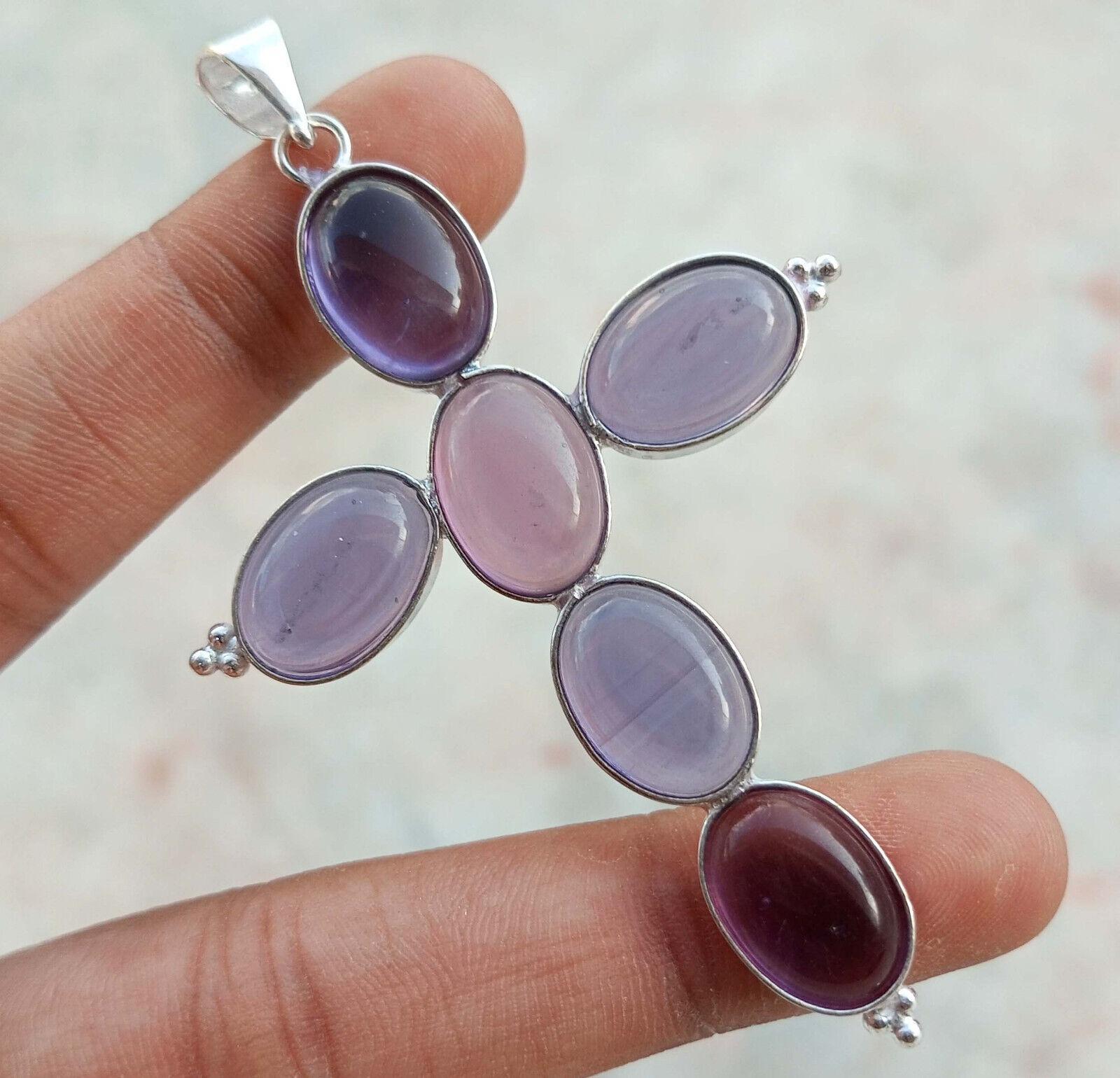 Драгоценный камень аметист, стерлинговое серебро 925 пробы, дизайнерские подвески ручной работы с крестом, ювелирные изделия
Драгоценный камень аметист, стерлинговое серебро 925 пробы, дизайнерские подвески ручной работы с крестом, ювелирные изделия