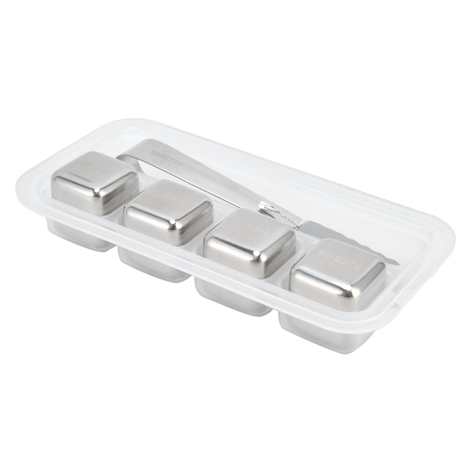 Reusable Stainless Steel Ice Cubes 4PCS Whiskey Stones Chilling Rocks with Ice Tong for Party Bar Supplies
Reusable Stainless Steel Ice Cubes 4PCS Whiskey Stones Chilling Rocks with Ice Tong for Party Bar Supplies