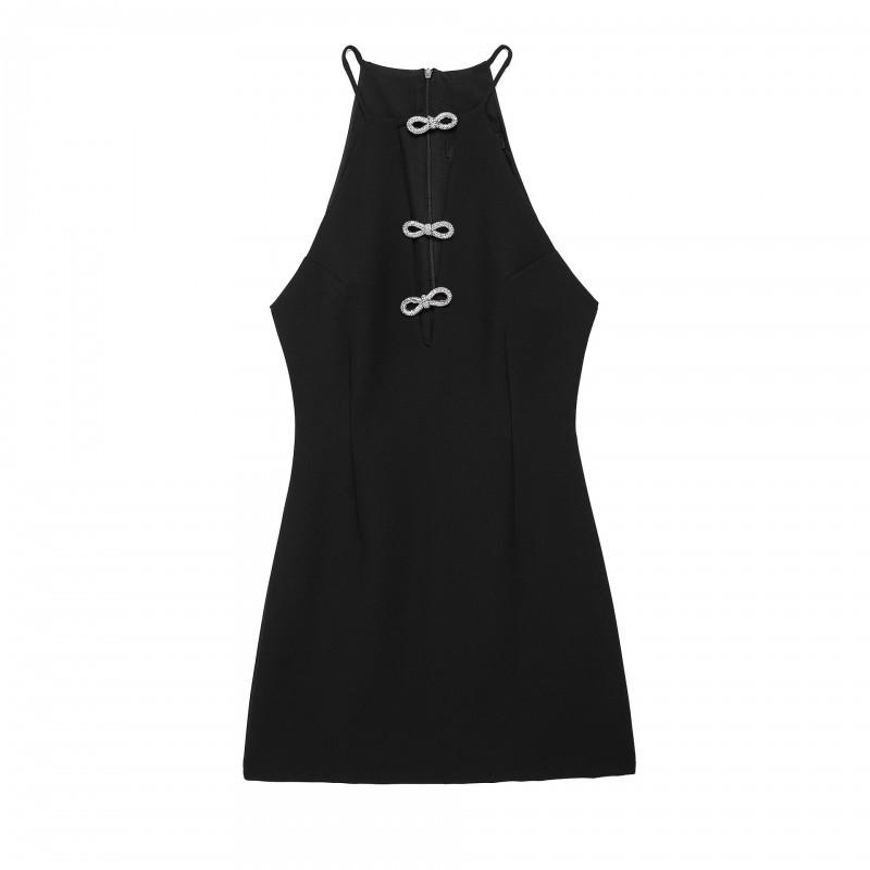 European American Women s Clothing Summer Diamond Bow Sleeveless Short Dress XS чёрный
European American Women s Clothing Summer Diamond Bow Sleeveless Short Dress XS чёрный