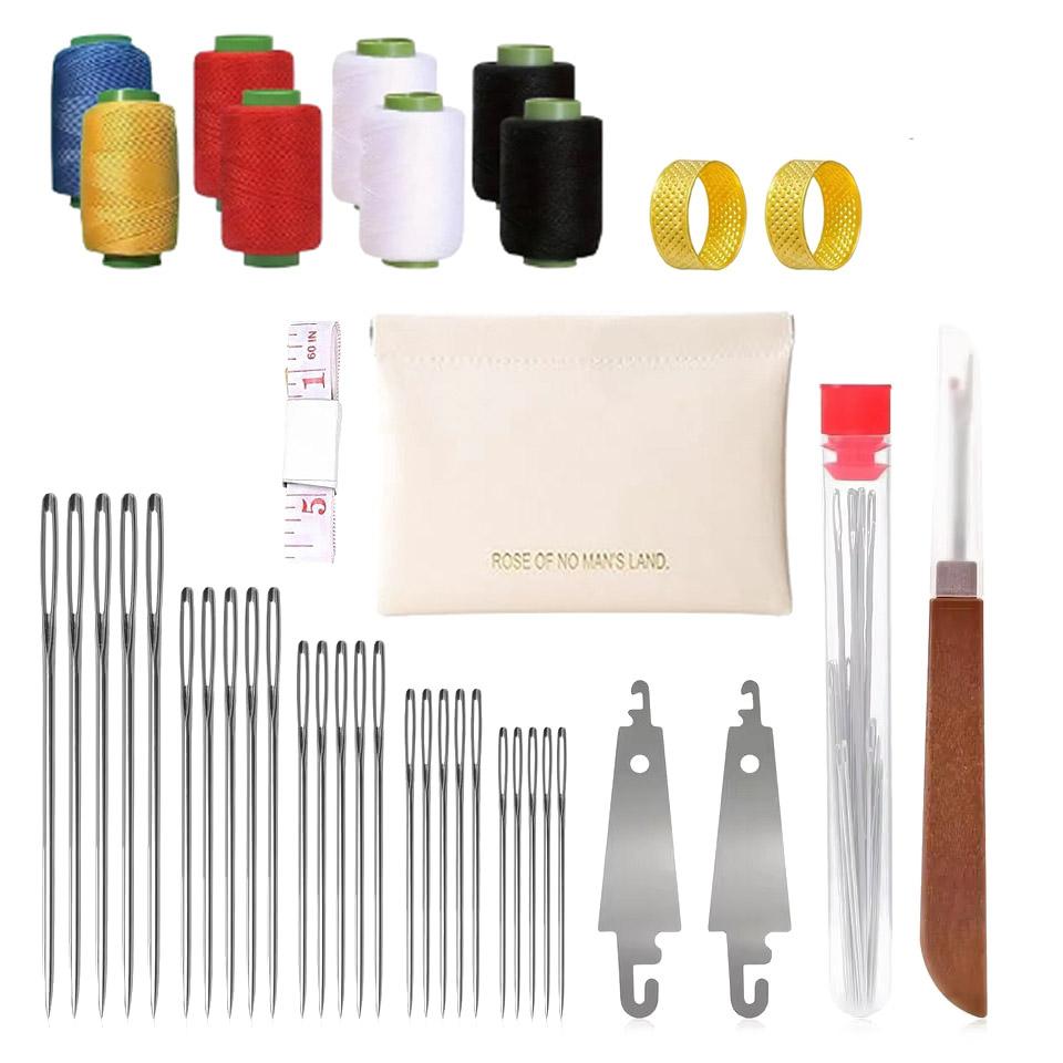 41 PCS Big Eye Steel Sewing Needles Kit, Steels Needle For Hand Sewing With Thimble, Threader, Thread Rippers For Beginner And Clothing One Size
41 PCS Big Eye Steel Sewing Needles Kit, Steels Needle For Hand Sewing With Thimble, Threader, Thread Rippers For Beginner And Clothing One Size