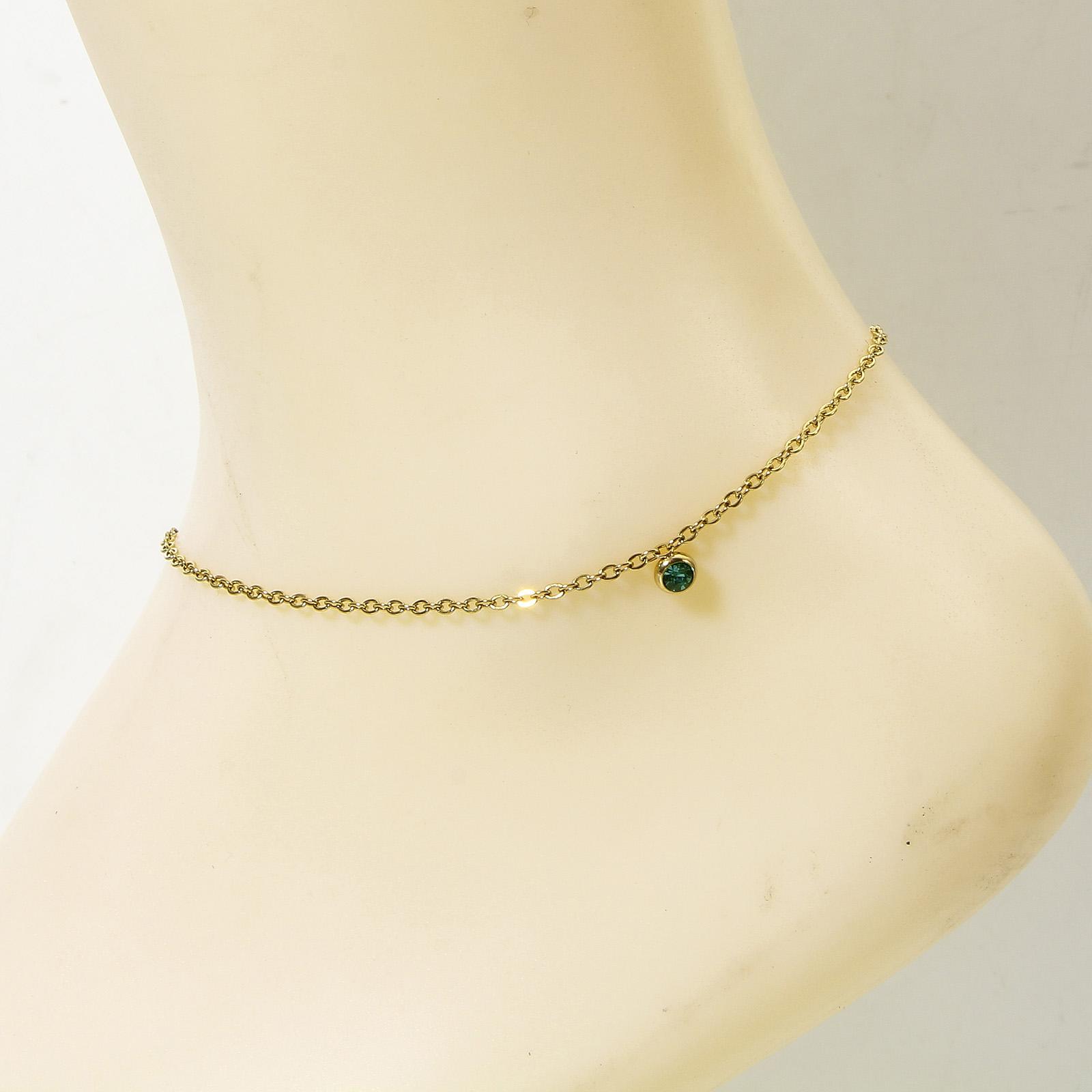 304 Stainless Steel Anklet Colorful Round Rhinestone Charms Anklet Gold Color For Women Foot Chain Summer Beach Jewelry 22cm темно-зелений колір
304 Stainless Steel Anklet Colorful Round Rhinestone Charms Anklet Gold Color For Women Foot Chain Summer Beach Jewelry 22cm темно-зелений колір