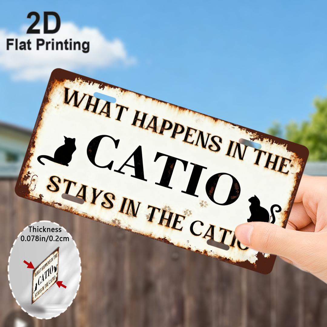 2D Flat, 1pc Vintage Aluminum Cat Lover Gift - What Happens in the Catio Stays in the Catio Funny Pet Decor Sign 15x30cm(5.9x7.8inch)
2D Flat, 1pc Vintage Aluminum Cat Lover Gift - What Happens in the Catio Stays in the Catio Funny Pet Decor Sign 15x30cm(5.9x7.8inch)