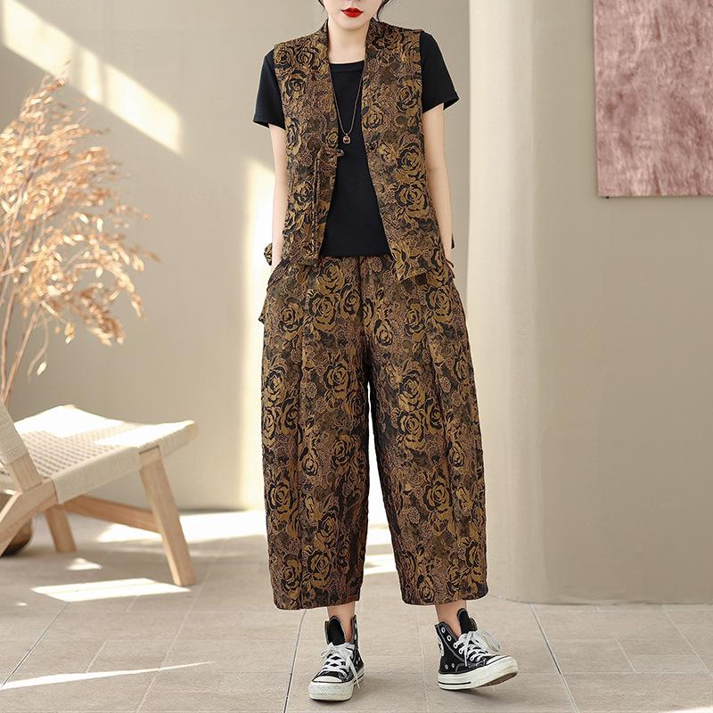 Spring 2026 Asymmetrical Jacquard Chinese Style Vest & High-Waisted Wide-Leg Pants Set for Women M
Spring 2026 Asymmetrical Jacquard Chinese Style Vest & High-Waisted Wide-Leg Pants Set for Women M