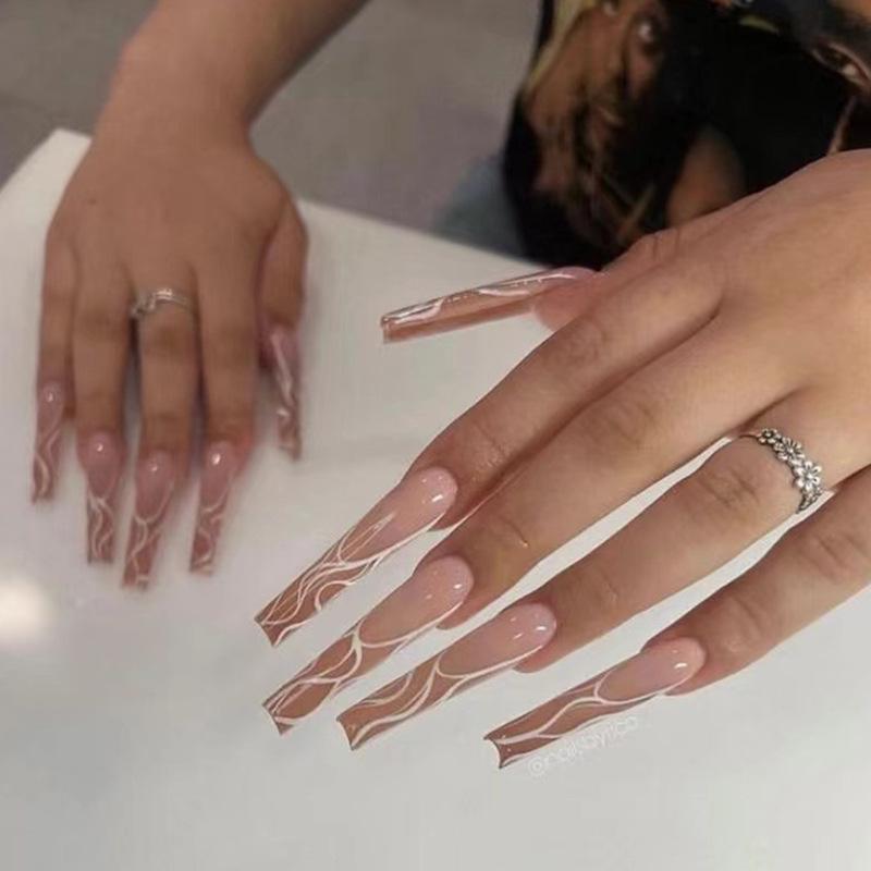 Long Ballet Wearable Nails with Irregular Lines - Removable and Stylish Nail Art Patches
Long Ballet Wearable Nails with Irregular Lines - Removable and Stylish Nail Art Patches