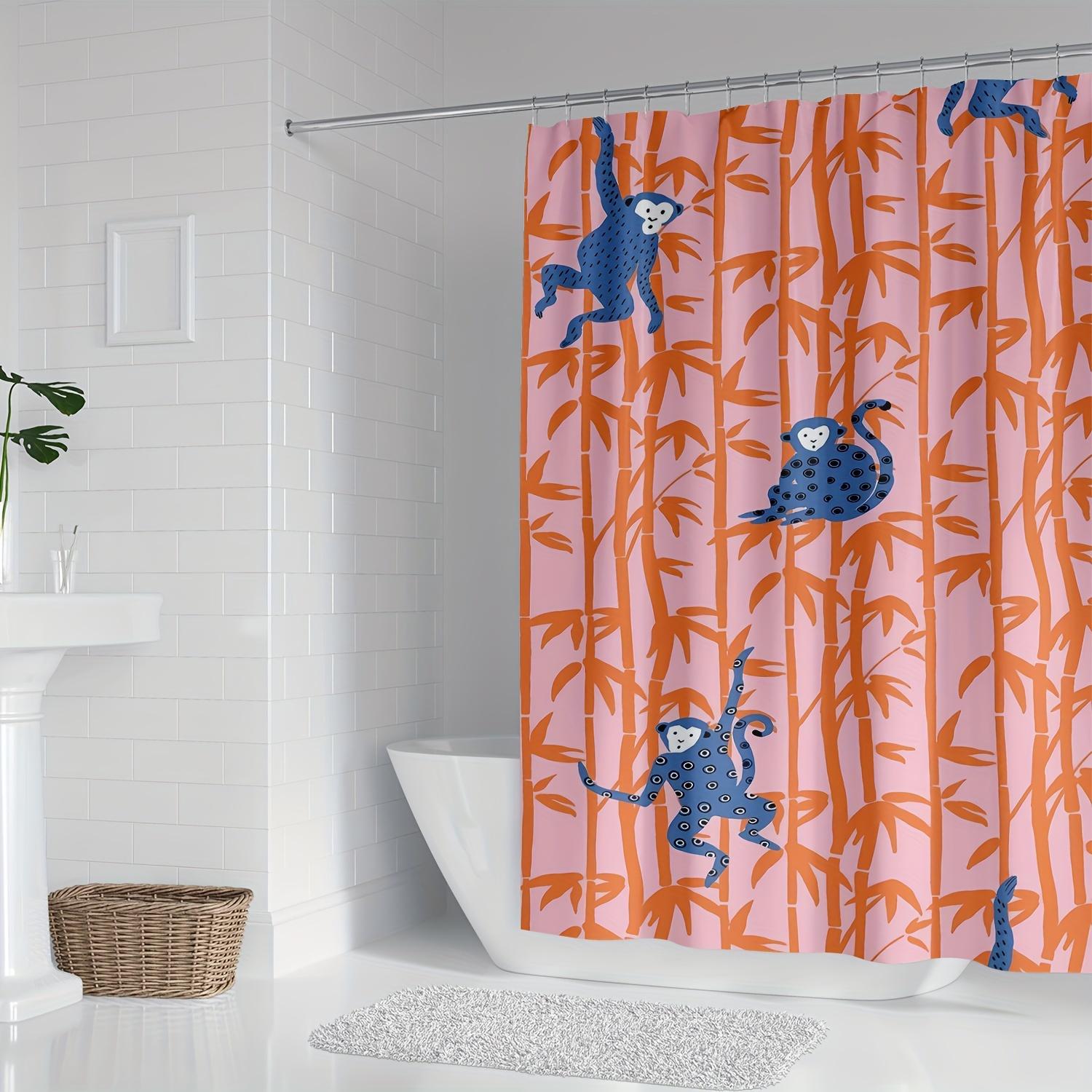 Bamboo Monkey Shower Curtain - Hand-Painted, Water-Resistant, Partial Lining, Machine Washable, Hooks Included, All-Season W60H190(CM)-1 Pcs
Bamboo Monkey Shower Curtain - Hand-Painted, Water-Resistant, Partial Lining, Machine Washable, Hooks Included, All-Season W60H190(CM)-1 Pcs