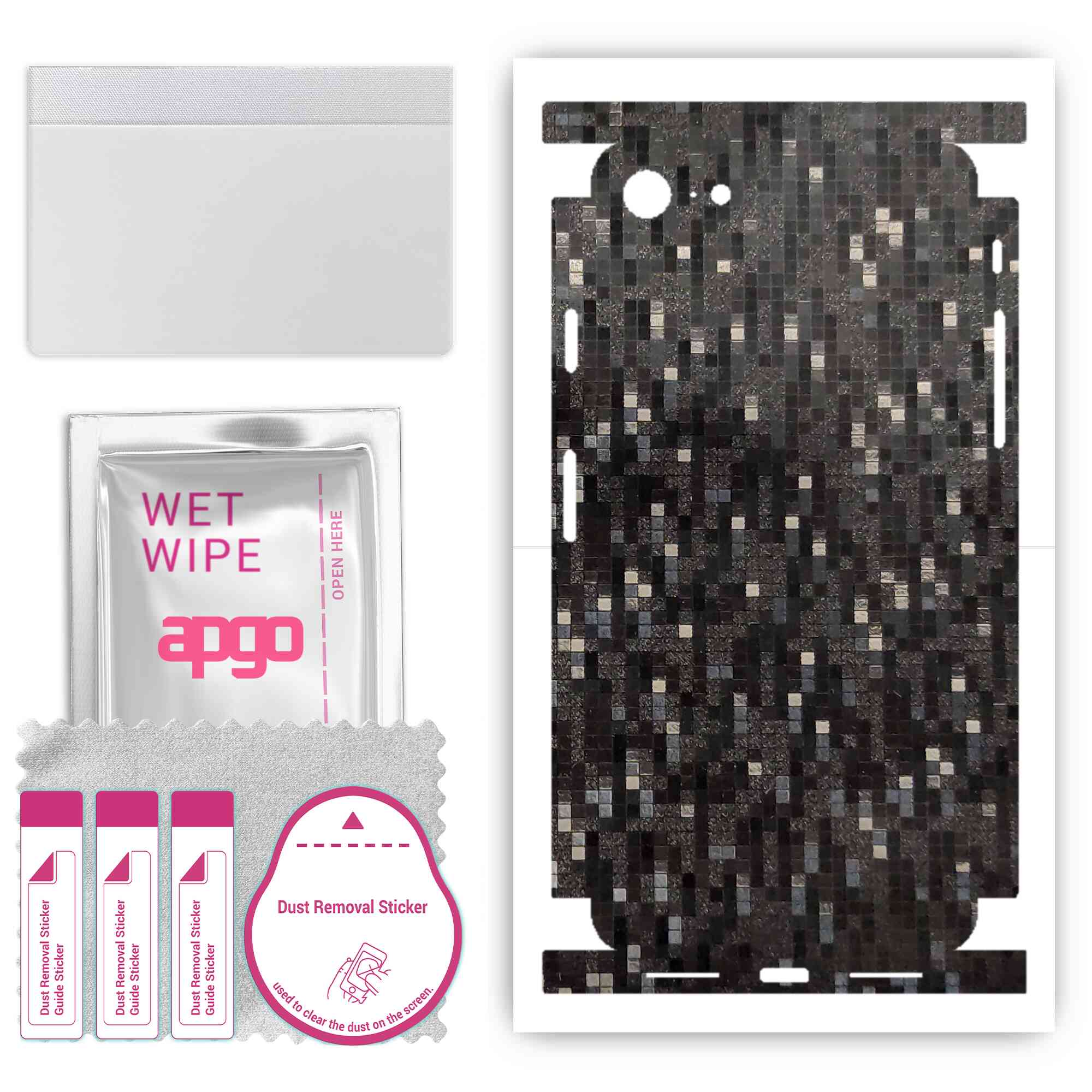apgo Protective Skin Sticker for the back+sides compatible with Apple iPhone 8, Full Wrap Film, Foil, Vinyl - Pattern Carbon Black Pixel
apgo Protective Skin Sticker for the back+sides compatible with Apple iPhone 8, Full Wrap Film, Foil, Vinyl - Pattern Carbon Black Pixel