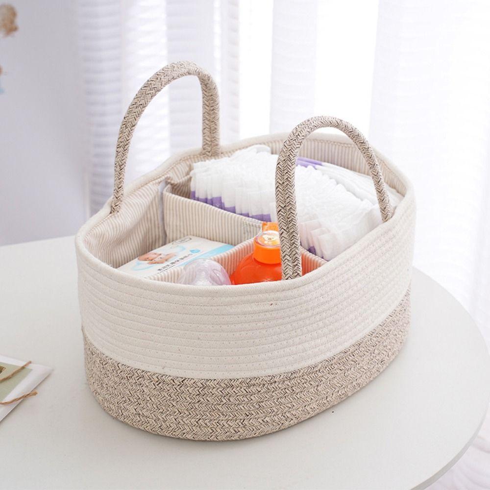 Cotton Thread Baby Diaper Storage Basket Divided Nursery Storage Basket for Home Style C
Cotton Thread Baby Diaper Storage Basket Divided Nursery Storage Basket for Home Style C