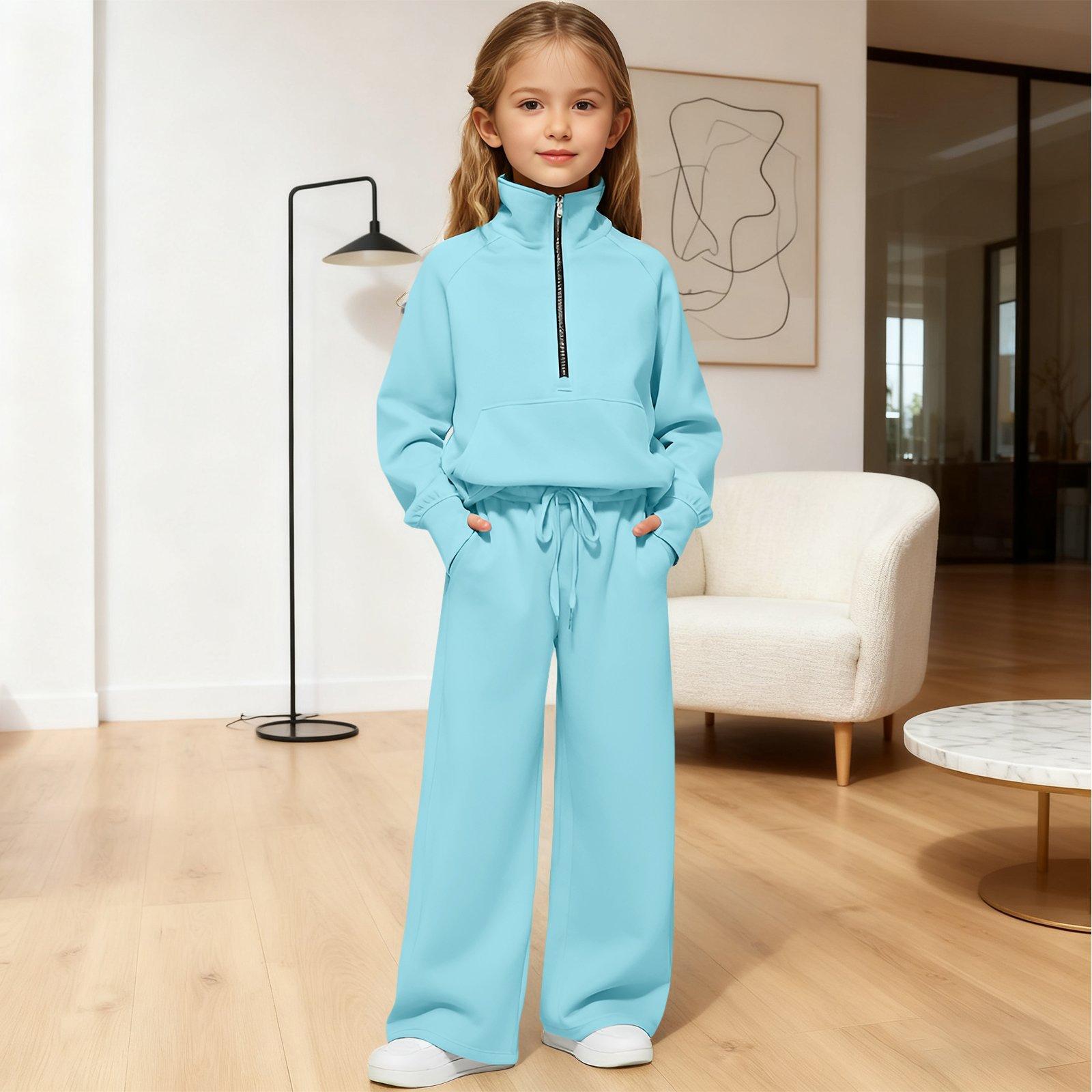 Girls High,Neck Half,Zip Sweatshirt + Long Pants Sports Fleece Casual Children s Set 170
Girls High,Neck Half,Zip Sweatshirt + Long Pants Sports Fleece Casual Children s Set 170