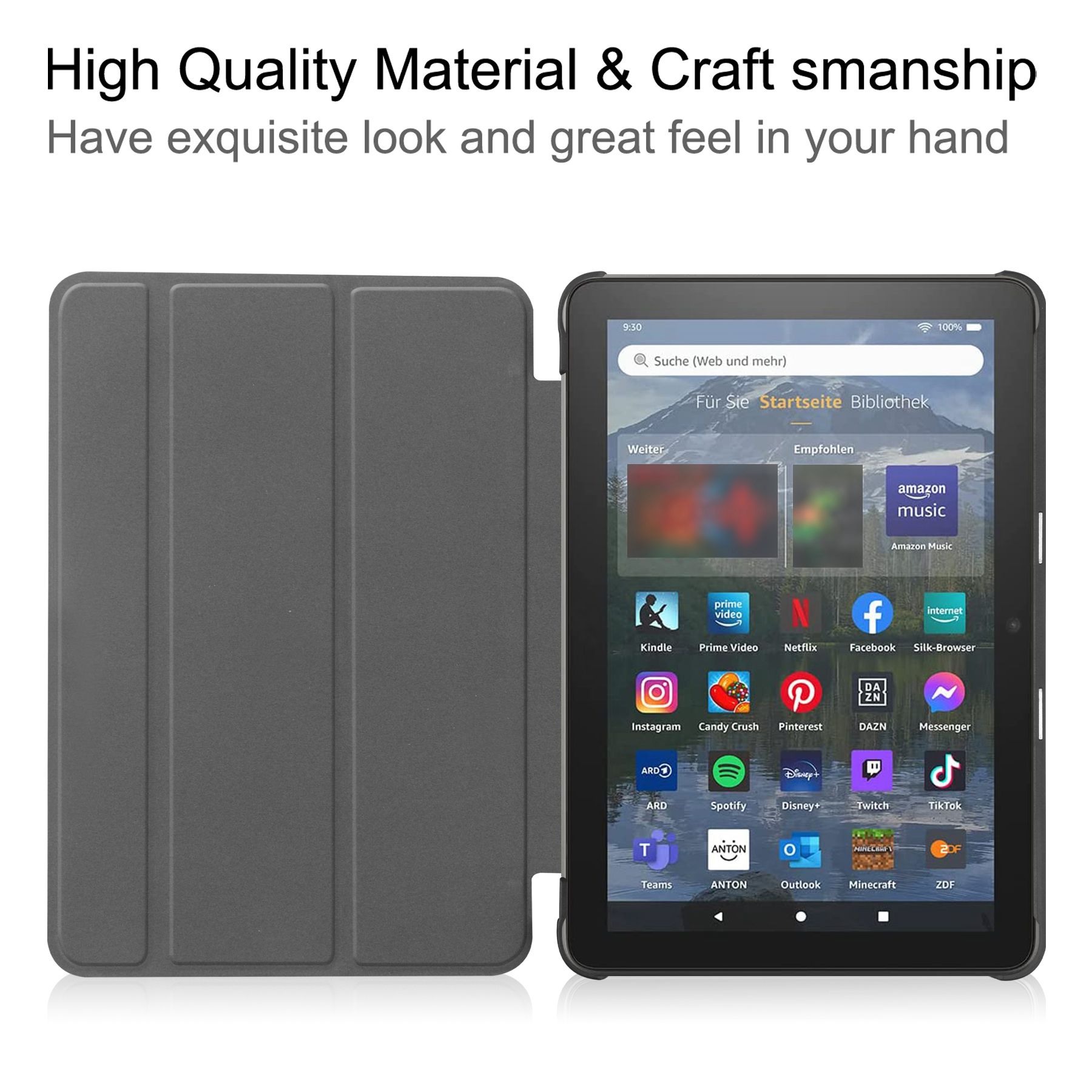 For Amazon Fire HD 8 (2022) PU Leather Tri-fold Stand Tablet Case Auto Wake/Sleep Full Protection Cover Black
For Amazon Fire HD 8 (2022) PU Leather Tri-fold Stand Tablet Case Auto Wake/Sleep Full Protection Cover Black