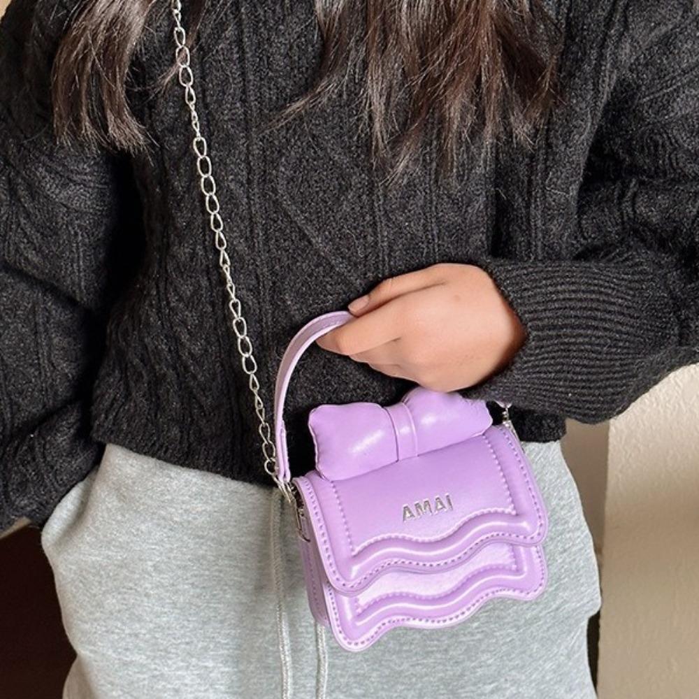 Chain Sweet Shoulder Bag PU Leather Children Handbag Lovely Mini Bow Crossbody Bag Girls срібний
Chain Sweet Shoulder Bag PU Leather Children Handbag Lovely Mini Bow Crossbody Bag Girls срібний
