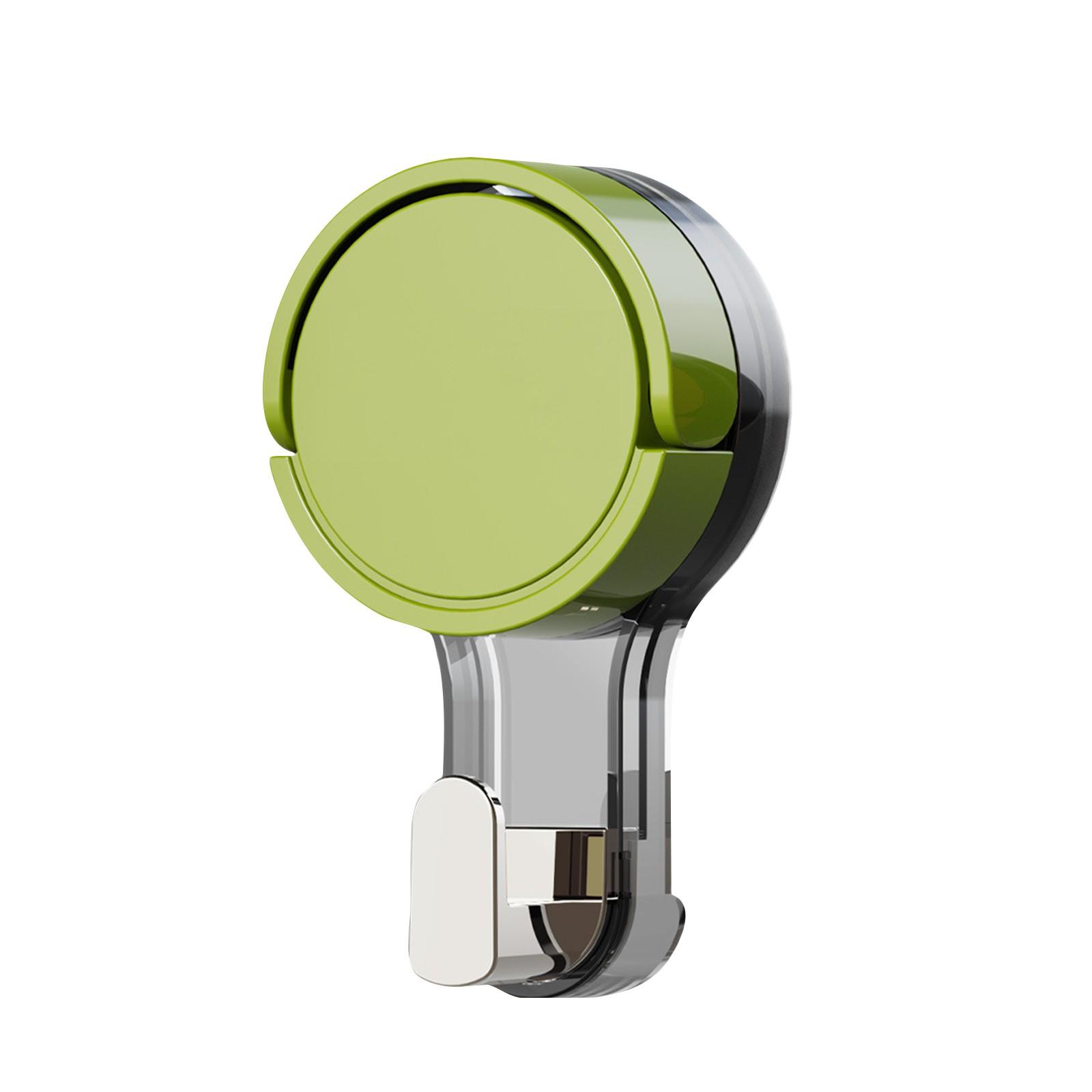 Присоска Крючок Без Проколов Ванная Комната Туалет Дверь Сильный Вакуумный Оставляя Следы Большой Липкий Крючок Вешалка One Size зелёный