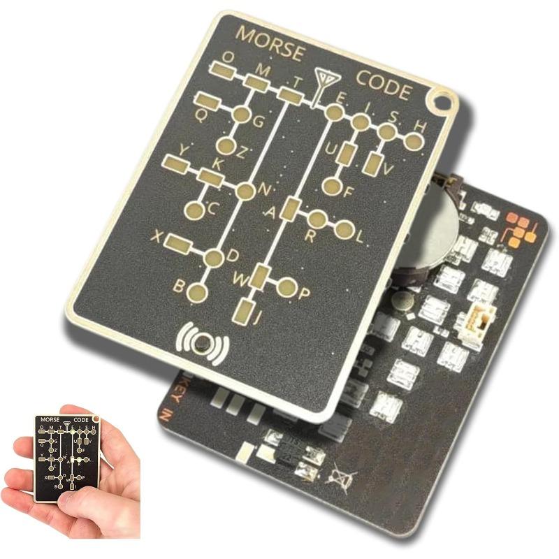 Morse Code Trainer Card Pro, Morse Code Karte Pro, Pocket-Size LED Trainer, Professional PCB Style with Interactive LEDs Signal Buttons чорний
Morse Code Trainer Card Pro, Morse Code Karte Pro, Pocket-Size LED Trainer, Professional PCB Style with Interactive LEDs Signal Buttons чорний