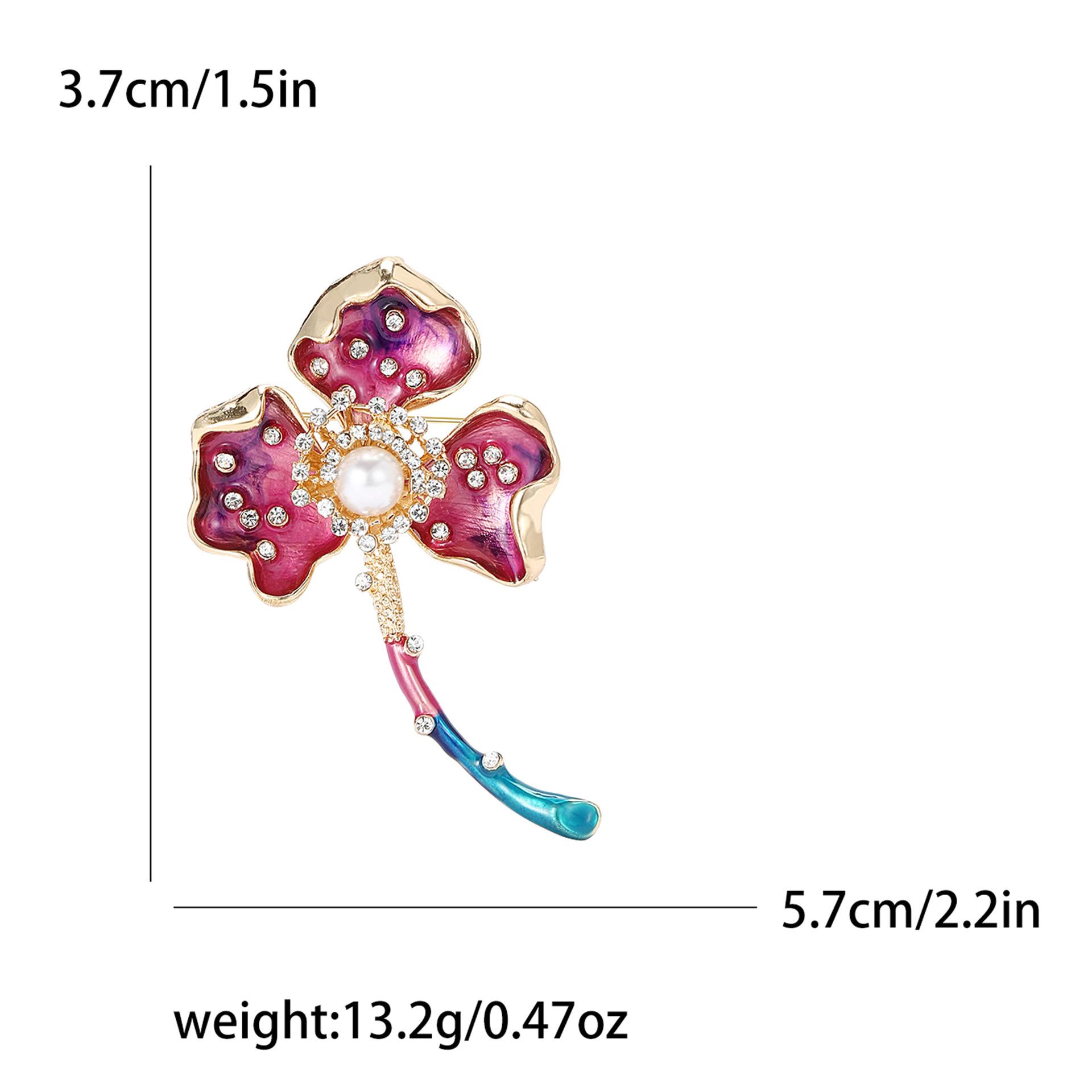 Delicate Alloy Enamel Rhinestone Clover Flower Brooch Elegant Versatile Women S Clothing Corsage Ornament Pin
Delicate Alloy Enamel Rhinestone Clover Flower Brooch Elegant Versatile Women S Clothing Corsage Ornament Pin