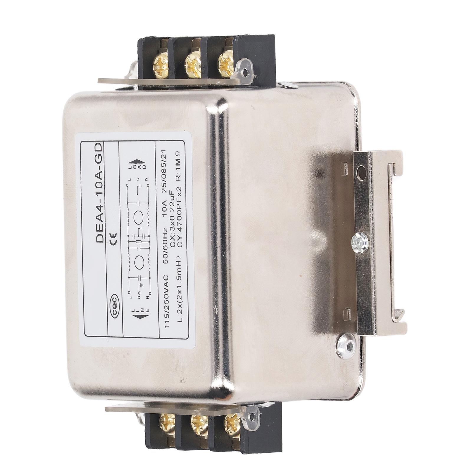 EMI Фільтр 10A Захист від перешкод Фільтрація шуму Монтаж на 35 мм рейку Однофазний фільтр живлення
EMI Фільтр 10A Захист від перешкод Фільтрація шуму Монтаж на 35 мм рейку Однофазний фільтр живлення