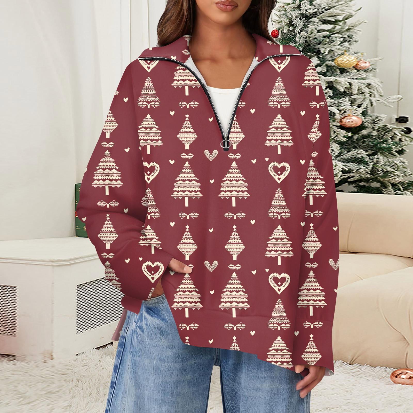 Женская повседневная полумолния с лацканами и рождественским принтом, пуловер, топы с боковыми разрезами, модная одежда XL арбуз красный
Женская повседневная полумолния с лацканами и рождественским принтом, пуловер, топы с боковыми разрезами, модная одежда XL арбуз красный