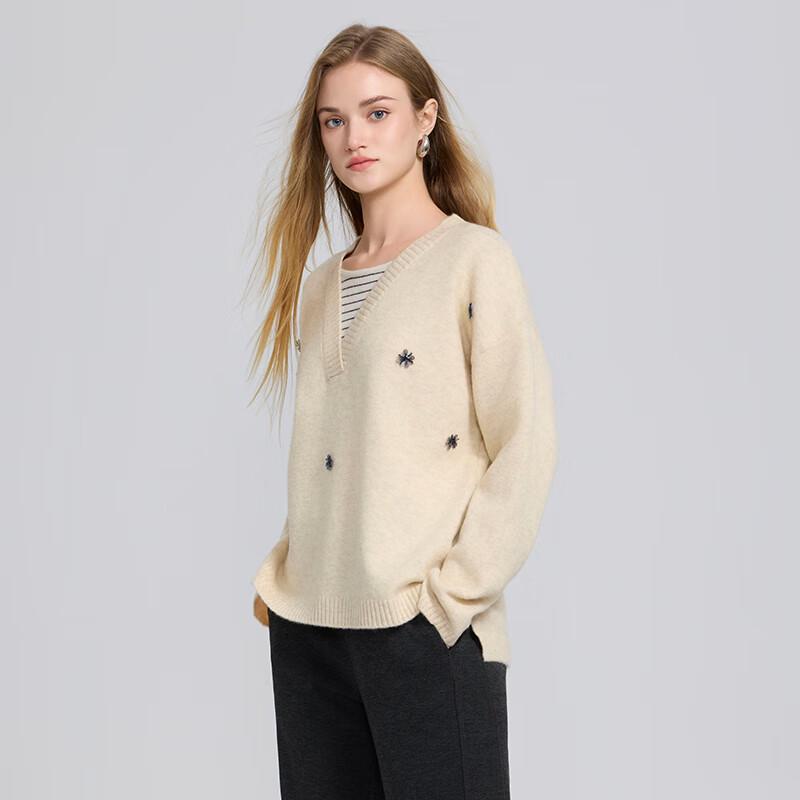 Women s Stylish Faux Two-Piece V-Neck Knit Sweater One Size
Women s Stylish Faux Two-Piece V-Neck Knit Sweater One Size