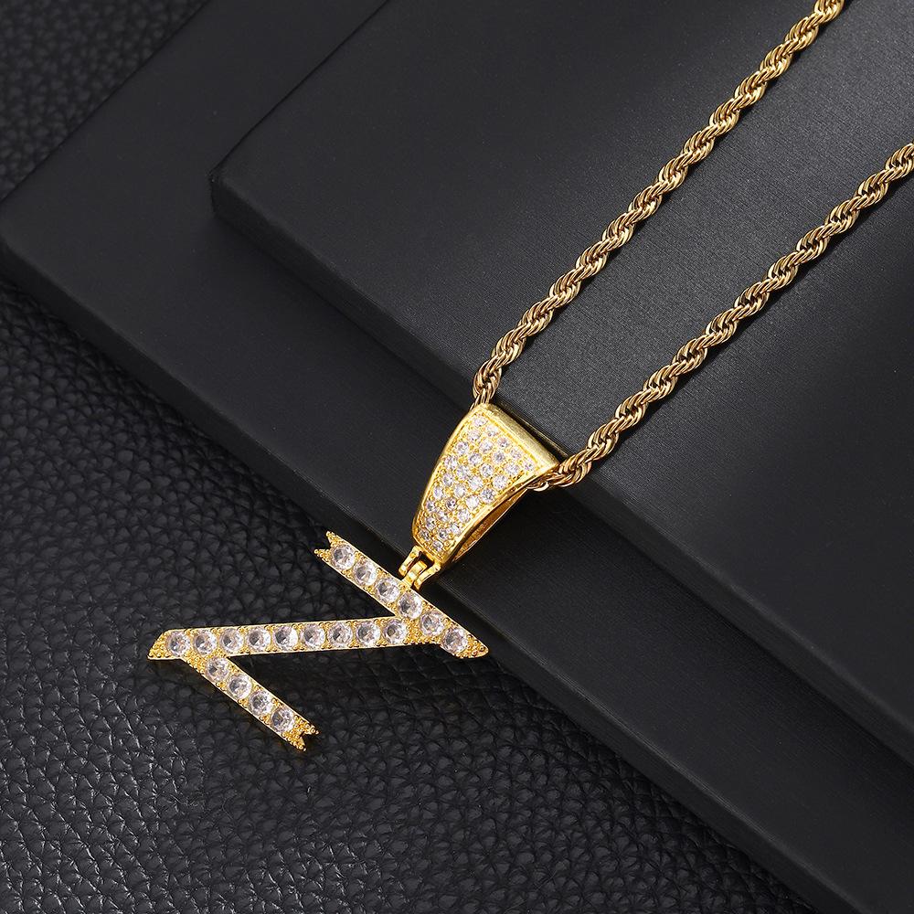 26 English Women S Letter Pendants Necklace Twist Chain Zircon Letter Pendants Jewelry
26 English Women S Letter Pendants Necklace Twist Chain Zircon Letter Pendants Jewelry