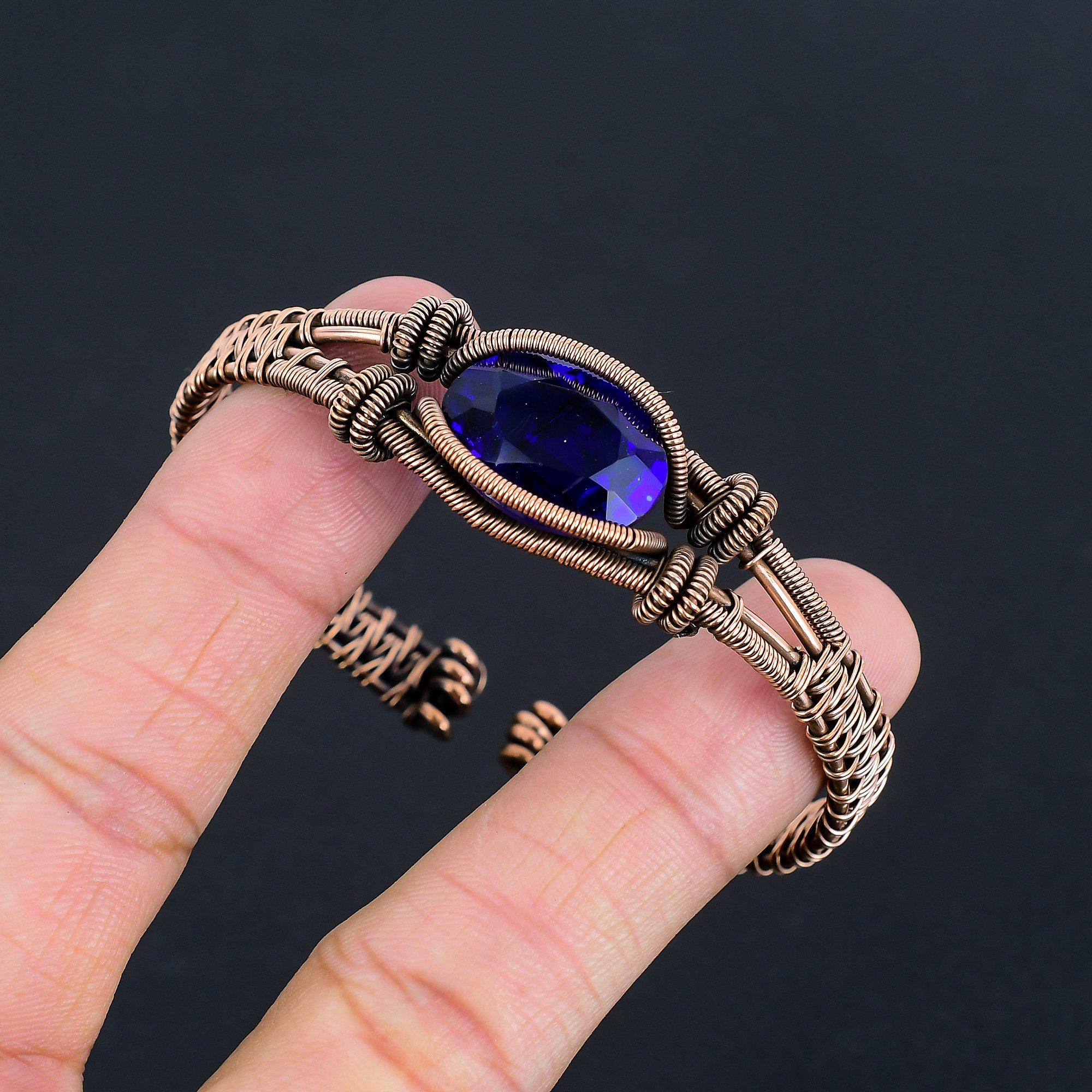 Браслет с синим сапфиром, Браслет из натуральных камней ручной работы, Антикварное украшение, обернутое медной проволокой 999 пробы, Для подарка на помолвку
Браслет с синим сапфиром, Браслет из натуральных камней ручной работы, Антикварное украшение, обернутое медной проволокой 999 пробы, Для подарка на помолвку