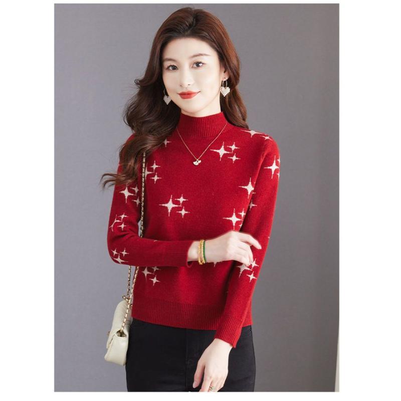 Женский осенне-зимний свитер из шерсти нового стиля, с полувысоким воротником, модный, свободного кроя, жаккардовый, в стиле мамы среднего возраста, базовый топ L красный
Женский осенне-зимний свитер из шерсти нового стиля, с полувысоким воротником, модный, свободного кроя, жаккардовый, в стиле мамы среднего возраста, базовый топ L красный