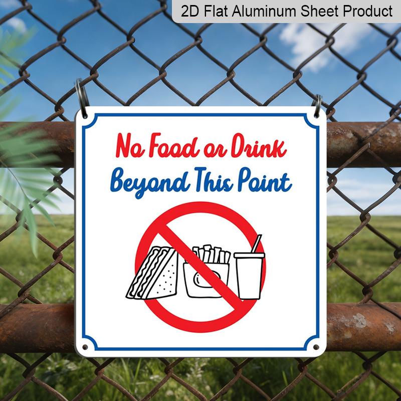 2D Flat 1pc, Funny No Food or Drink Beyond This Point Metal Sign - Decor with Prohibition Symbol & French Fry Design - Indoor/Outdoor Use for Home 20*20cm
2D Flat 1pc, Funny No Food or Drink Beyond This Point Metal Sign - Decor with Prohibition Symbol & French Fry Design - Indoor/Outdoor Use for Home 20*20cm