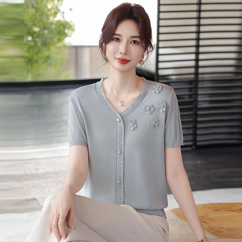 Elegant Ice Silk Short-Sleeve Blouse for Middle-Aged & Elderly Women - Perfect Mother s Day Gift 4XL (Recommended for 135-150 jin) серый/синий
Elegant Ice Silk Short-Sleeve Blouse for Middle-Aged & Elderly Women - Perfect Mother s Day Gift 4XL (Recommended for 135-150 jin) серый/синий