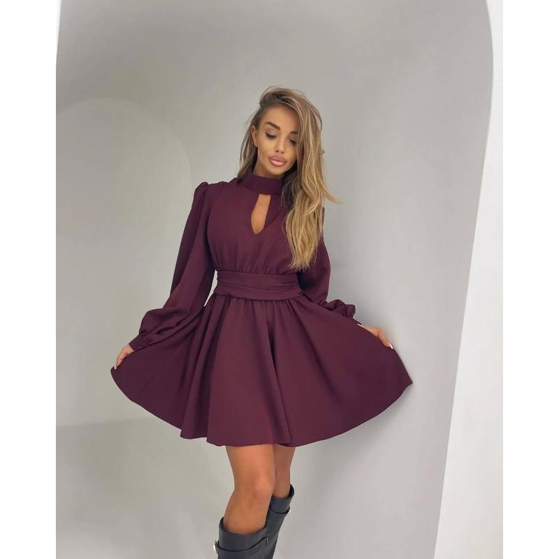 European and American new spring and autumn sexy hollow waist solid color dress independent station women s clothing XL бордовий
European and American new spring and autumn sexy hollow waist solid color dress independent station women s clothing XL бордовий