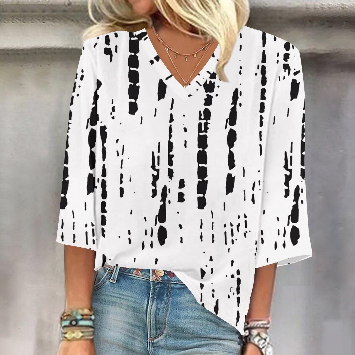 2023 Весенне-осенний новый модный топ с рукавом 3/4 и принтом 
2023 Весенне-осенний новый модный топ с рукавом 3/4 и принтом