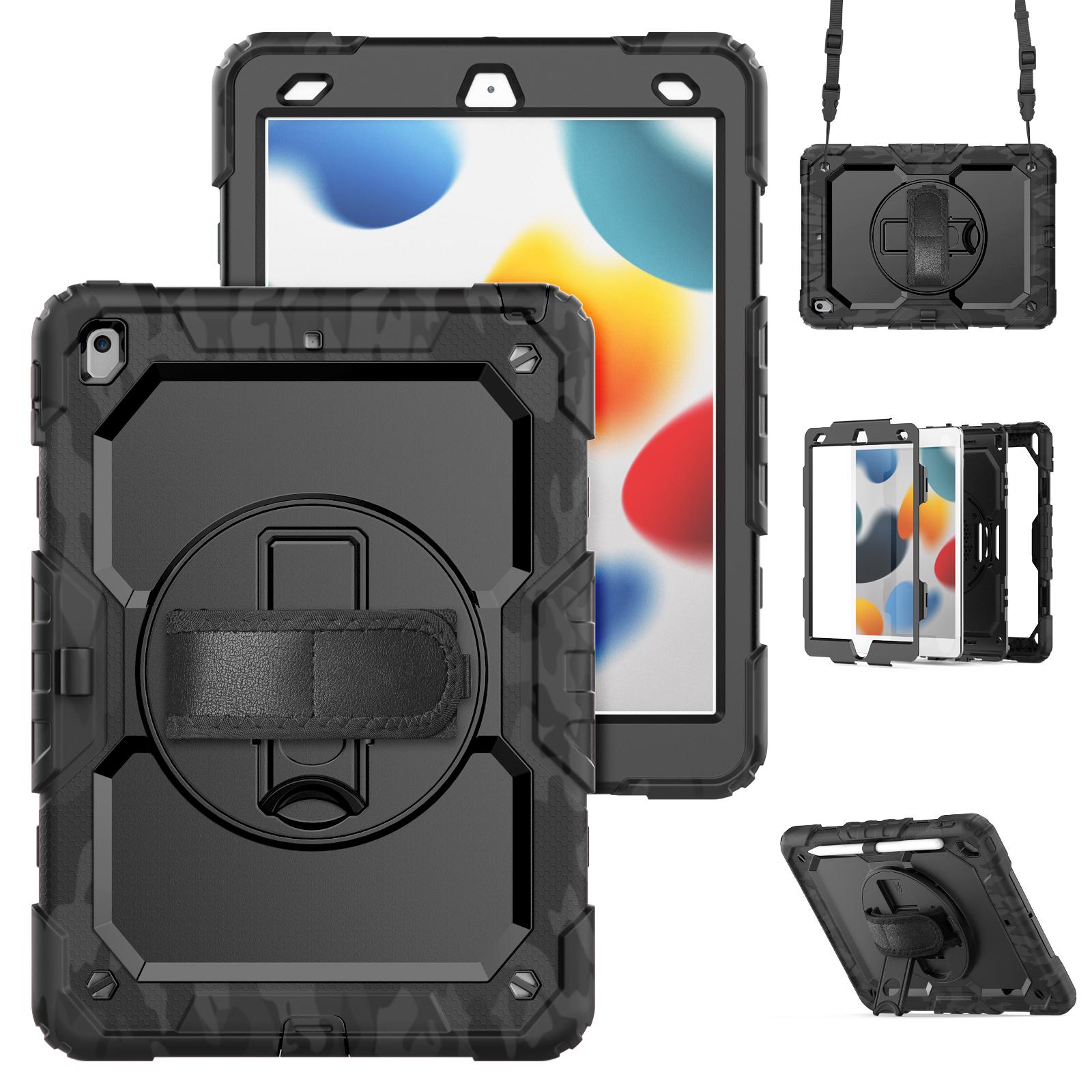 For iPad 10.2 (2021)/(2019)/(2020) Case Camo Printing PC+Silicone Tablet Cover with PET Film/Shoulder Strap Blue
For iPad 10.2 (2021)/(2019)/(2020) Case Camo Printing PC+Silicone Tablet Cover with PET Film/Shoulder Strap Blue