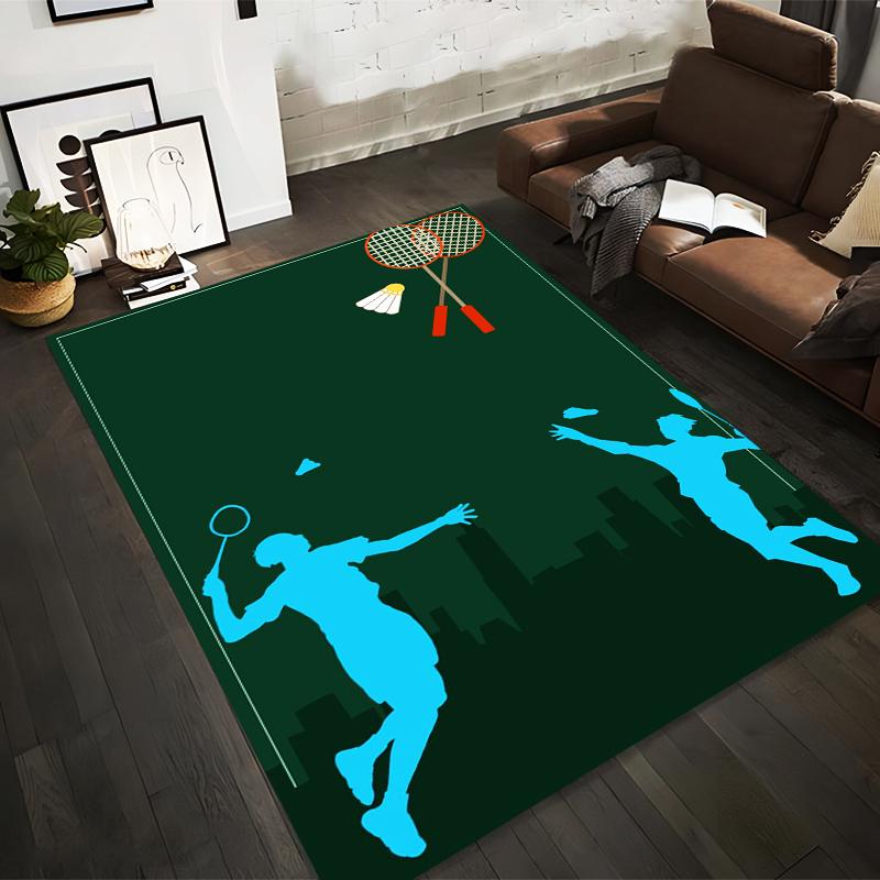 Badminton Themed Carpet with Player Silhouettes on Green Background Suitable for use as an anti-slip for living room bedroom sofas 40x60cm( 15x23in )
Badminton Themed Carpet with Player Silhouettes on Green Background Suitable for use as an anti-slip for living room bedroom sofas 40x60cm( 15x23in )