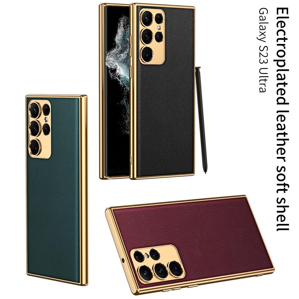 For Samsung Galaxy S23 S22 Ultra Plus Case Luxury Electroplated Plain Leather Shockprooof Soft Silicone Back Cover Accessories for Galaxy S23 Ultra&Case Only
For Samsung Galaxy S23 S22 Ultra Plus Case Luxury Electroplated Plain Leather Shockprooof Soft Silicone Back Cover Accessories for Galaxy S23 Ultra&Case Only