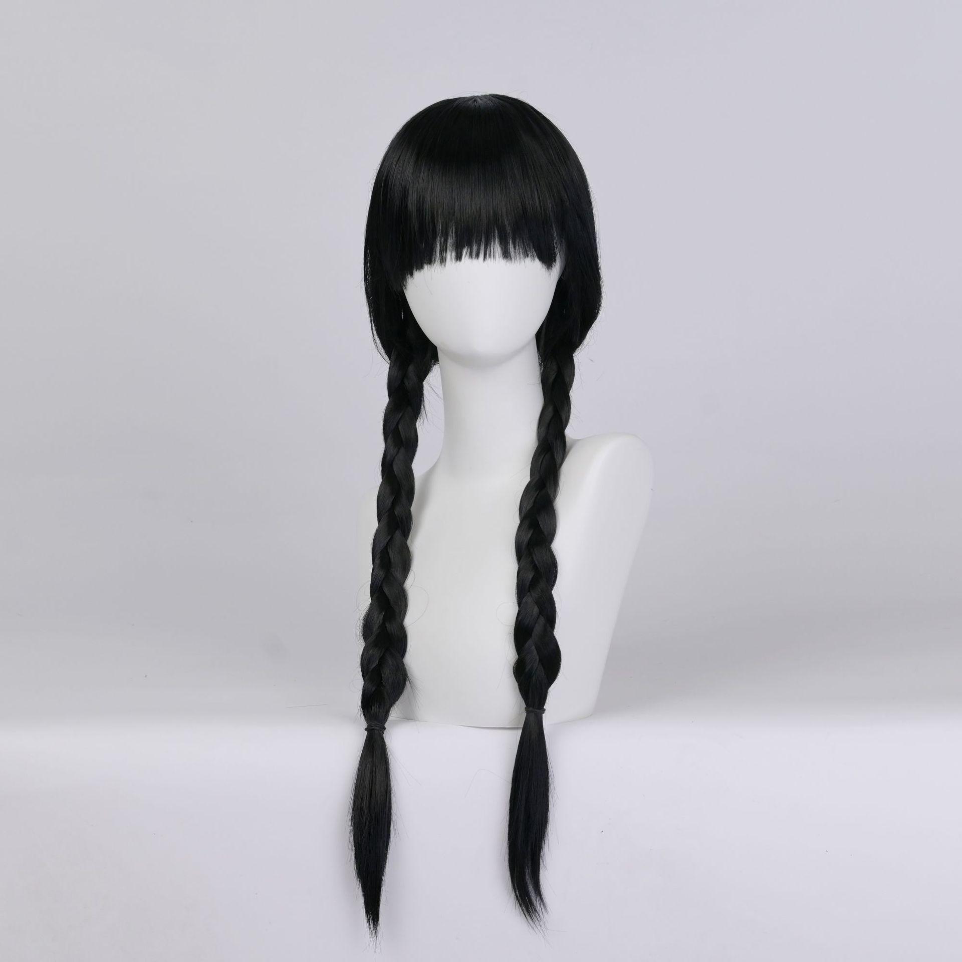 Black Double Braids Fishtail Cosplay Wig with Full Bangs – High-Temperature Silk Fiber
Black Double Braids Fishtail Cosplay Wig with Full Bangs – High-Temperature Silk Fiber