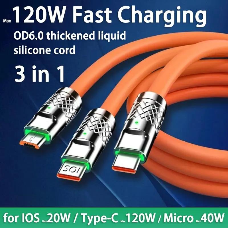 3 в 1 120 Вт 6 А кабель для быстрой зарядки типа C Micro USB для iPhone кабель для зарядки Samsung Huawei Xiaomi телефон зарядное устройство USB кабель 1.2 m
3 в 1 120 Вт 6 А кабель для быстрой зарядки типа C Micro USB для iPhone кабель для зарядки Samsung Huawei Xiaomi телефон зарядное устройство USB кабель 1.2 m