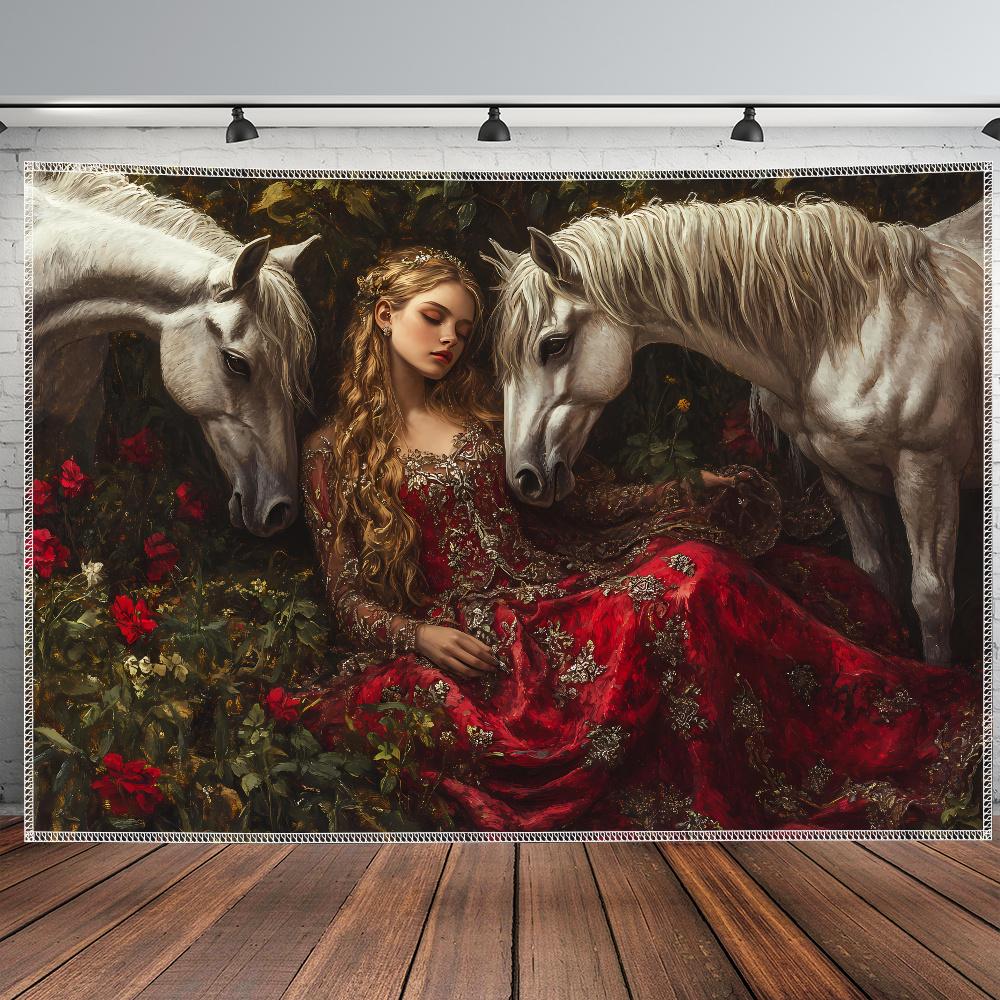 Super Large Princess White Horse Flower Landscape TapestriesPremium Polyester HD Digital Print Wall Hanging Party Decoration 74x94cm(29x37in)
Super Large Princess White Horse Flower Landscape TapestriesPremium Polyester HD Digital Print Wall Hanging Party Decoration 74x94cm(29x37in)