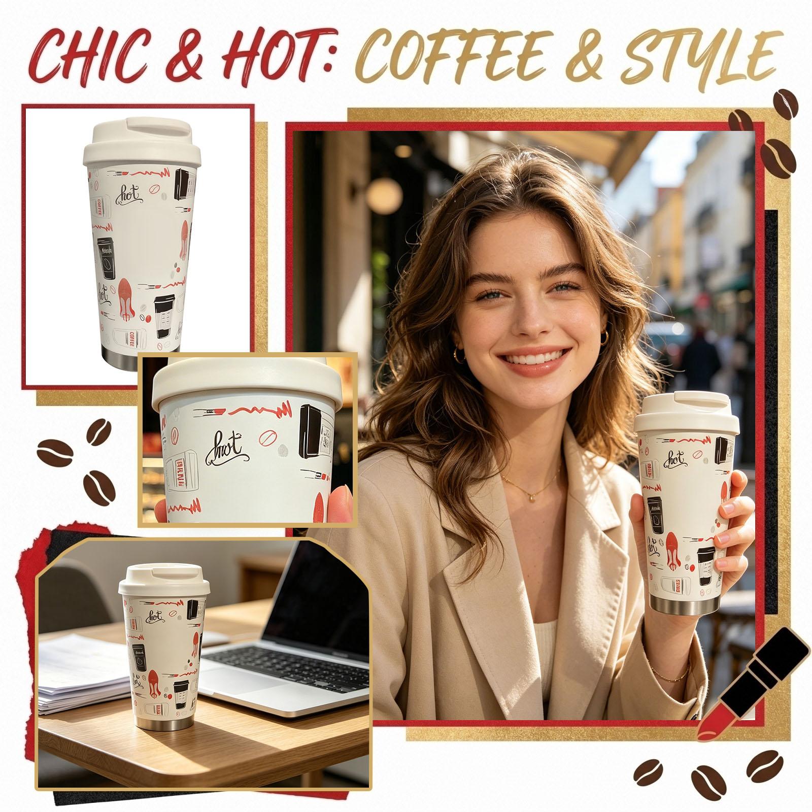 Insulated Travel Coffee Mug Stainless Steel Lid Reusable Cup with Spill Proof Lid and Printed Design for Hot and Cold Beverages One Size белый
Insulated Travel Coffee Mug Stainless Steel Lid Reusable Cup with Spill Proof Lid and Printed Design for Hot and Cold Beverages One Size белый