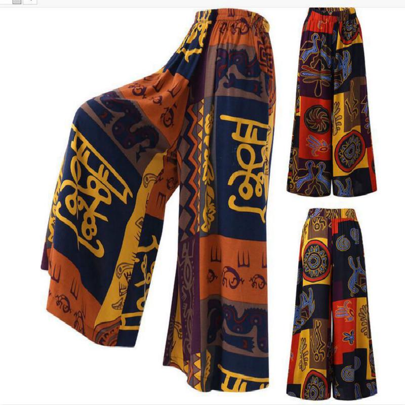 женщины Винтаж Печати Широкие брюки ноги Loose Waist женщинлетние пляж каникулы брюки 
женщины Винтаж Печати Широкие брюки ноги Loose Waist женщинлетние пляж каникулы брюки