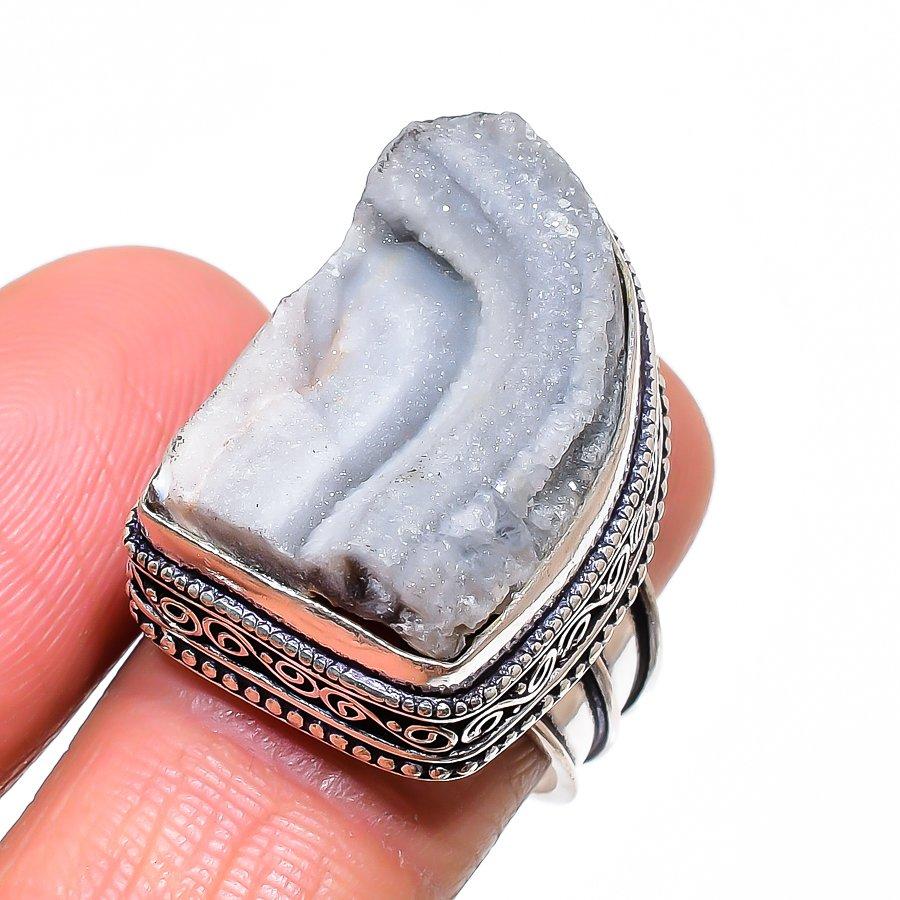 Natural Desert Rose Druzy Gemstone 925 Sterling Silver Jewelry Ring Size 8 B5b17
Natural Desert Rose Druzy Gemstone 925 Sterling Silver Jewelry Ring Size 8 B5b17