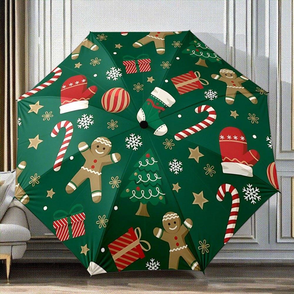 Open/Close Folding Umbrella - 8-Rib Compact Green Christmas & Halloween Umbrella with Gingerbread, Candy Canes & Snowflakes - (as the picture,iron&8K)
Open/Close Folding Umbrella - 8-Rib Compact Green Christmas & Halloween Umbrella with Gingerbread, Candy Canes & Snowflakes - (as the picture,iron&8K)