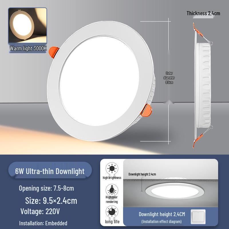 LED Ultra-Thin Recessed Downlight for Commercial Ceilings, Round Shape, In Stock with Free Shipping
LED Ultra-Thin Recessed Downlight for Commercial Ceilings, Round Shape, In Stock with Free Shipping