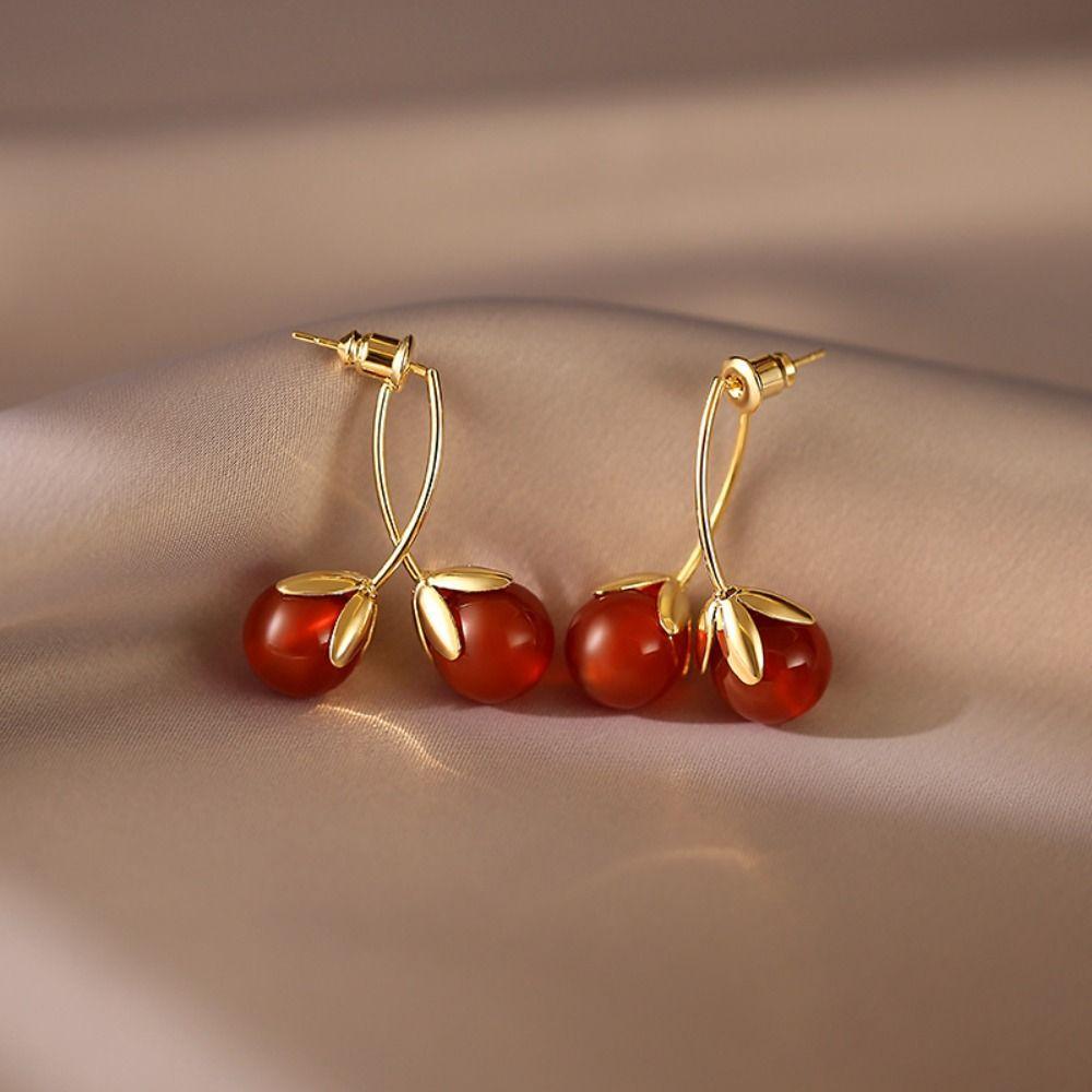 Fruit Resin Drop Earrings Chinese Style Water Drop Earrings Unique Cherry Earrings Women
Fruit Resin Drop Earrings Chinese Style Water Drop Earrings Unique Cherry Earrings Women