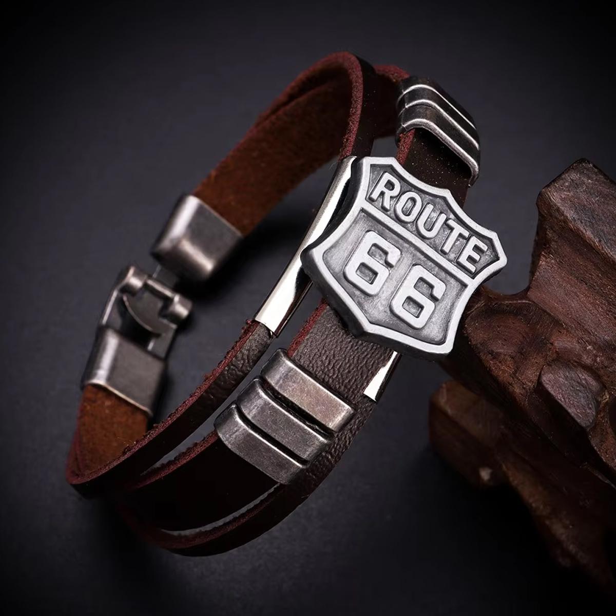 Trendy American Route 66 Design Pattern Bracelet Men s Bracelet Metal Multilayer PU Leather Bracelet Accessories New Party ASL70307-2
Trendy American Route 66 Design Pattern Bracelet Men s Bracelet Metal Multilayer PU Leather Bracelet Accessories New Party ASL70307-2