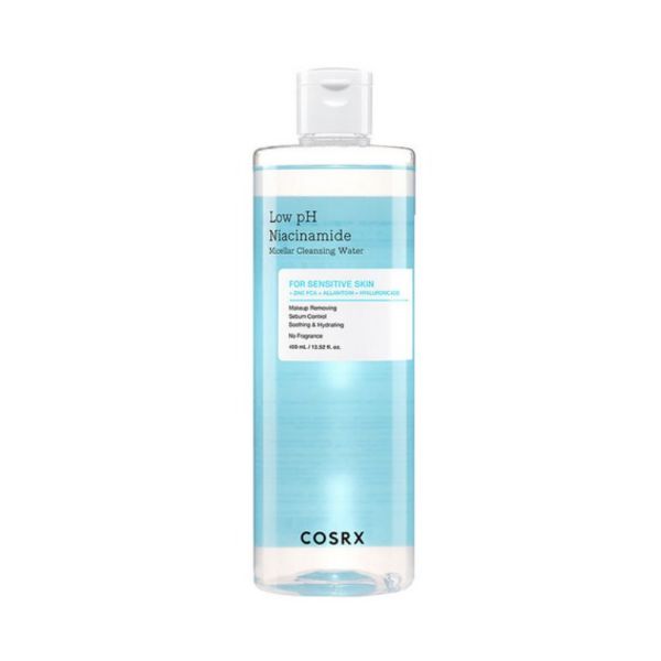 COSRX Low pH Niacinamide Micellar Cleansing Water Gentle Makeup Remover 400ml
COSRX Low pH Niacinamide Micellar Cleansing Water Gentle Makeup Remover 400ml