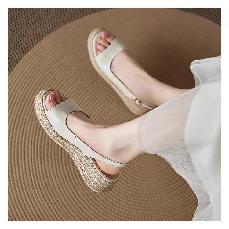 Summer Round Toe Straw Sandals Women s Heightened Wedge Straw Open Toe Beach Sandals 39EU/CN40 бежевий
Summer Round Toe Straw Sandals Women s Heightened Wedge Straw Open Toe Beach Sandals 39EU/CN40 бежевий