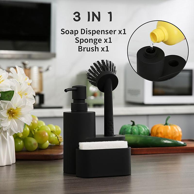 Modern Dish Soap Dispenser Container With Sponge Holder And Brush 3 In 1 Set For Kitchen Sink Bathroom Countertop чорний
Modern Dish Soap Dispenser Container With Sponge Holder And Brush 3 In 1 Set For Kitchen Sink Bathroom Countertop чорний