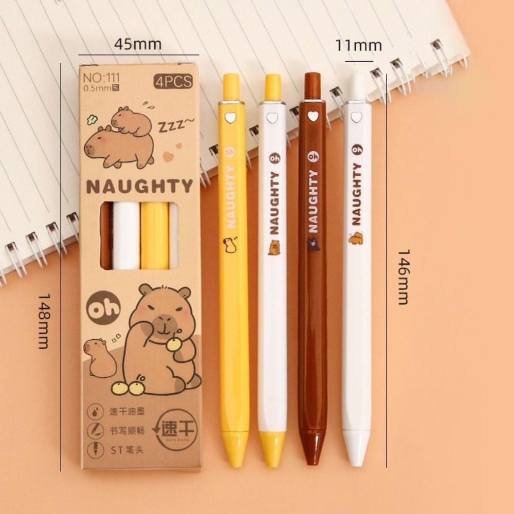 4 pcs Quick-Dry Study Pen Push Button ST Nib 2025 Capybara Ballpoint Pen Capybara
4 pcs Quick-Dry Study Pen Push Button ST Nib 2025 Capybara Ballpoint Pen Capybara